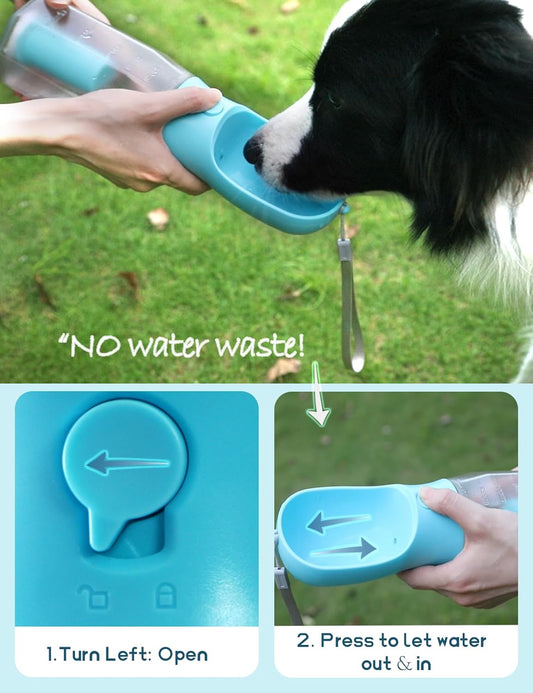 Ultimate 3-in-1 Portable Dog Water Bottle - Hydration, Treats, and Cleanup in One Stylish Blue Design for Outdoor Adventures!